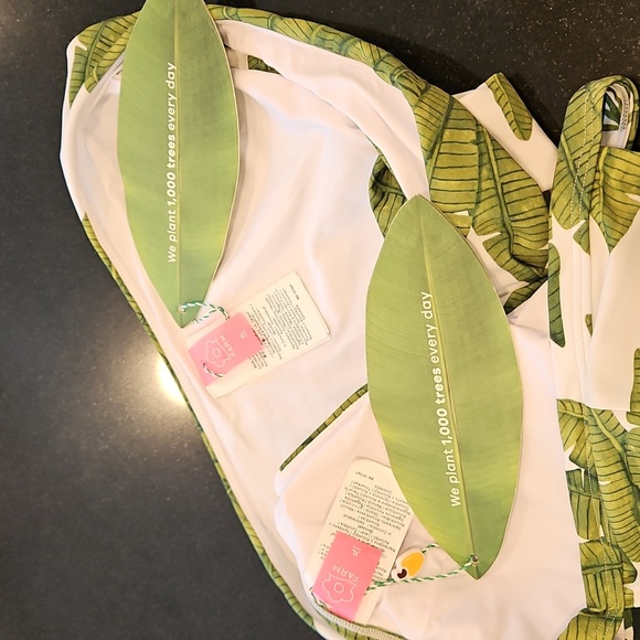 💕FARM RIO Palm Fan Bikini Set - Triangle Bikini Top + Low Bikini Bottom XL NWT - Picture 10 of 15